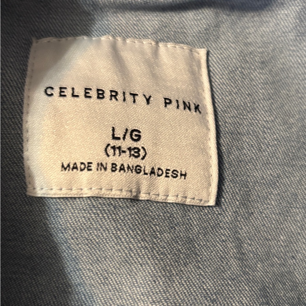 Women’s jean romper celebrity pink size large - Picture 2 of 5